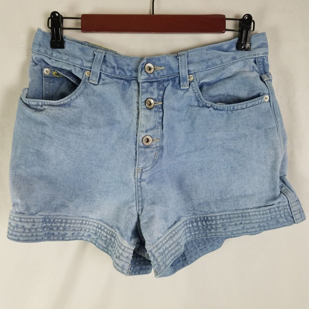 No Excuses Denim Shorts‎ Juniors 11 Blue Jean High Rise Womens Mom Button Fly